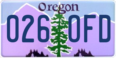 OR license plate 026OFD
