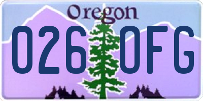 OR license plate 026OFG