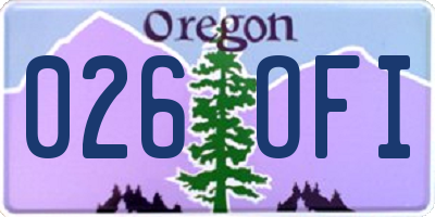 OR license plate 026OFI