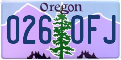 OR license plate 026OFJ