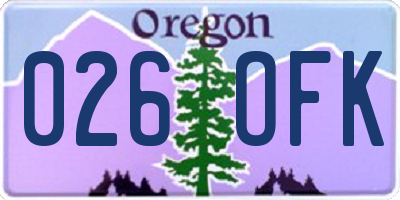 OR license plate 026OFK