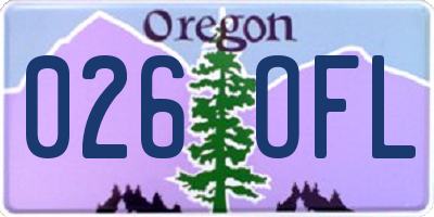 OR license plate 026OFL