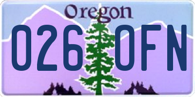 OR license plate 026OFN