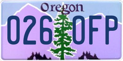 OR license plate 026OFP