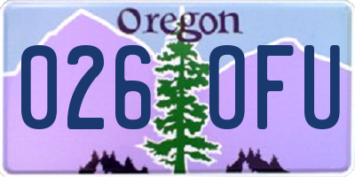 OR license plate 026OFU