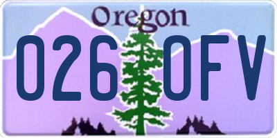 OR license plate 026OFV