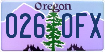 OR license plate 026OFX