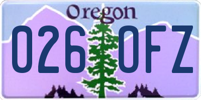 OR license plate 026OFZ