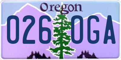 OR license plate 026OGA