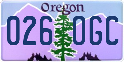OR license plate 026OGC