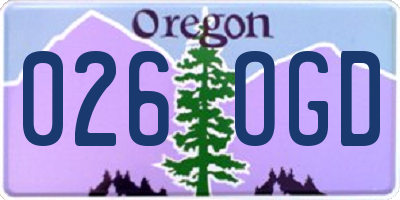 OR license plate 026OGD