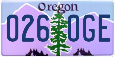 OR license plate 026OGE