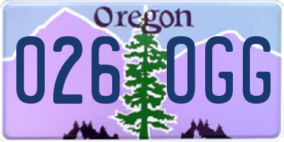 OR license plate 026OGG