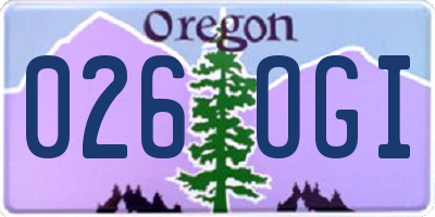 OR license plate 026OGI