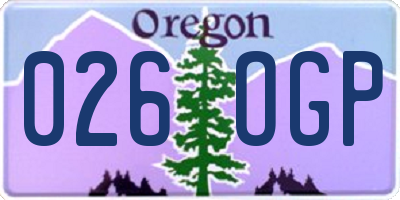 OR license plate 026OGP