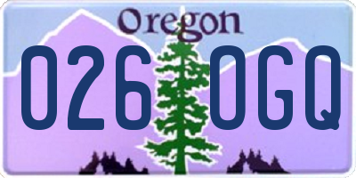 OR license plate 026OGQ