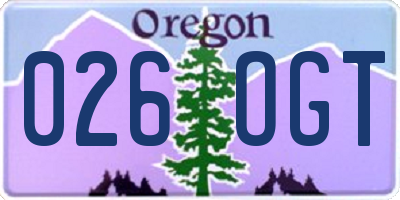 OR license plate 026OGT