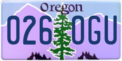 OR license plate 026OGU
