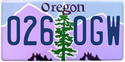 OR license plate 026OGW