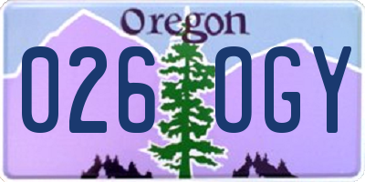 OR license plate 026OGY