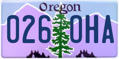 OR license plate 026OHA
