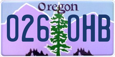 OR license plate 026OHB
