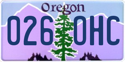 OR license plate 026OHC