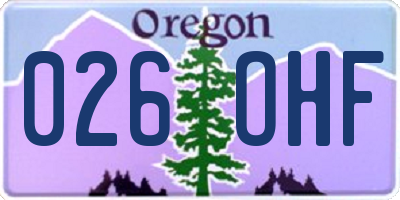 OR license plate 026OHF