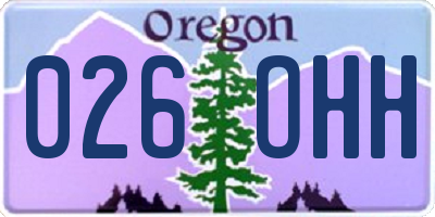 OR license plate 026OHH