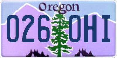 OR license plate 026OHI