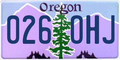 OR license plate 026OHJ