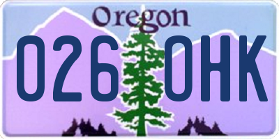 OR license plate 026OHK