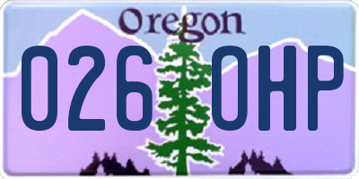 OR license plate 026OHP