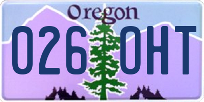 OR license plate 026OHT