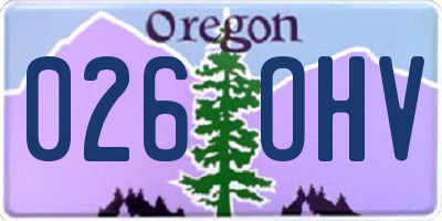 OR license plate 026OHV