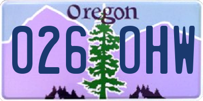OR license plate 026OHW