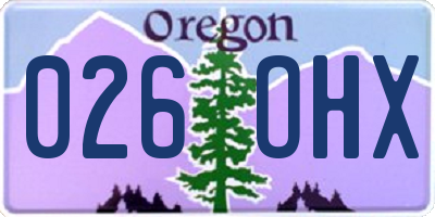 OR license plate 026OHX