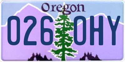 OR license plate 026OHY