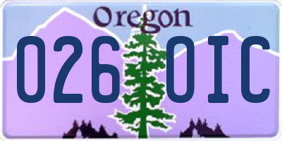 OR license plate 026OIC