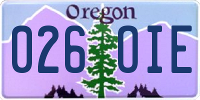 OR license plate 026OIE