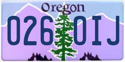OR license plate 026OIJ