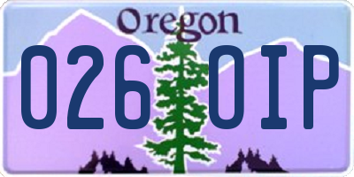 OR license plate 026OIP