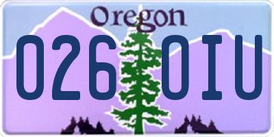 OR license plate 026OIU