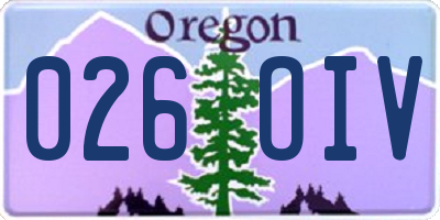 OR license plate 026OIV