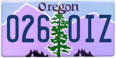 OR license plate 026OIZ