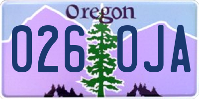 OR license plate 026OJA