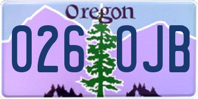 OR license plate 026OJB
