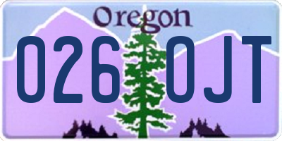 OR license plate 026OJT