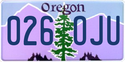 OR license plate 026OJU
