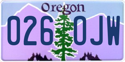 OR license plate 026OJW